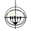 20 Inch 5 Lights Metal Chandelier with Pivoting Interlocking Rings