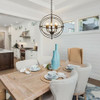 20 Inch 5 Lights Metal Chandelier with Pivoting Interlocking Rings