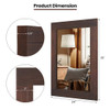 Wood Framed Wall Mirror for Bedroom Living Room Vanity Entryway-Brown