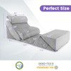 7 Pieces Bed Wedge Pillow Set with Memory Foam and Washable Cover-Gray