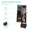 Dark Brown Jewelry Cabinet Freestanding Full Length Mirror with LED Lights