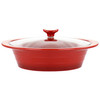 Crockpot Appleton 2 Quart Oval Stoneware Casserole Dish in Red with Glass Lid