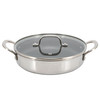 Better Chef 10 Inch 3-Ply Stainless Steel Nonstick Deep Fry Pan with Lid in Silver