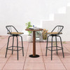 360?° Swivel Bar Stool Set of 2 with Footrest and Backrest-Balck & Natural