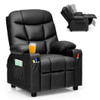 Kids Recliner Chair with Cup Holder and Footrest for Children-Blue