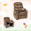 Kids Recliner Chair with Cup Holder and Footrest for Children-Blue