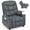 Kids Recliner Chair with Cup Holder and Footrest for Children-Blue