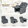Kids Recliner Chair with Cup Holder and Footrest for Children-Blue