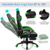 Adjustable Gaming Chair with Footrest for Home Office-Blue