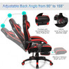Adjustable Gaming Chair with Footrest for Home Office-Blue