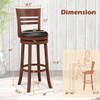 Set of 2 360 Bar Stools with PU Upholstered Seats-Brown