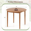 36 inch Acacia Wood Round Outdoor Dining Table for 4 People