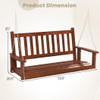 2-Person Wooden Outdoor Porch Swing with 500 lbs Weight Capacity-Brown