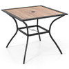 Patio Dining Table for 4 Square Bistro Table with Umbrella Holes