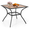 Patio Dining Table for 4 Square Bistro Table with Umbrella Holes