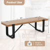 60 Inch Entryway Bench Rustic Farmhouse Wooden Shoe Rack with Metal Frame-Natural