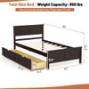 Twin Size Bed Frame with Storage Drawers-White