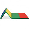 4 Feet x 10 Feet Thick Folding Panel Gymnastics Mat-Pink & Purple