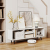 47.5 Inches TV Stand for 55-Inch TV with Compartments and Metal Legs-White