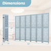 4/6 Panel Wooden Room Divider with Carved Cutout Pattern and Solid Wood Frame-4 Panel