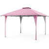 13 X 13 FT Pop up Gazebo with Portable Carrying Bag 8 Stakes and 4 Wind Ropes-Pink