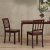 Wood Dining Chair Set of 2 with Rubber Wood Legs-White