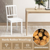 Wood Dining Chair Set of 2 with Rubber Wood Legs-White