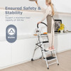 4-Step Folding Ladder with Anti-Slip Pedal Platform 330Lbs Capacity