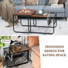 Set of 2 Nesting Coffee Tables with Side Pocket for Living Room Bedroom-Rustic Brown