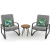 3 Pieces Patio Bistro Conversation Set with Waterproof DPC Tabletop