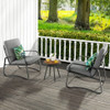 3 Pieces Patio Bistro Conversation Set with Waterproof DPC Tabletop