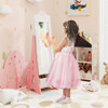 Kids Jewelry Cabinet with Full-Length Mirror and Foldable Drawer-Pink