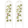 2 Pack 71 x 20 Inch Metal Garden Trellis Rustproof Plant Support for Climbing Plants-White