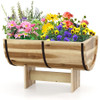 Outdoor Wooden Planter with Legs for Flower Herb Vegetable Fruit