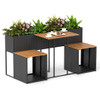 Patio Furniture Set with Raised Garden Bed for Porch and Yard