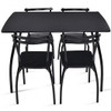 5 Pieces Dining Table Set with 4 Chairs and Backrests