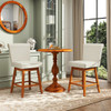 27 Inch Counter Height Bar Chairs with Rubber Wood Legs Set of 2-Beige