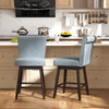 27 Inch Counter Height Bar Chairs with Rubber Wood Legs Set of 2-Beige