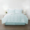 King size Microfiber 6-Piece Reversible Bed-in-a-Bag Comforter Set in Aqua Blue King size Microfiber 6-Piece Reversible Bed-in-a-Bag Comforter Set in Aqua Blue