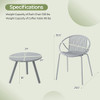 All Weather PP Patio Conversation Set with Round Coffee table and 2 Chairs-Green