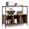 Modern Kitchen Buffet Sideboard with 3 Compartments-Rustic Brown