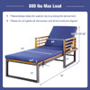Adjustable Cushioned Patio Chaise Lounge Chair with 4-Level Backrest-Navy