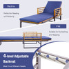 Adjustable Cushioned Patio Chaise Lounge Chair with 4-Level Backrest-Navy