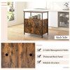 2-Door Buffet Cabinet with Shelves and Cable Management Holes-Rustic Brown