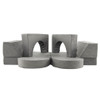 8 Pieces Kids Modular Play Sofa with Detachable Cover for Playroom and Bedroom-Gray