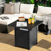 28 Inch Propane 50 000 BTU Patio Square Gas Fireplace with Lava Rock-Black