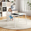 Sensory Table and Chair Set for Kids 2-8 with Foldable Bins-White