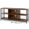 TV Stand for 65 Inch TVs-Rustic Brown and Black
