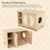 Cat Litter Box Enclosure with Sisal Scratching Doors and Adjustable Metal Feet-Natural