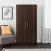 Bedroom Armoire Wardrobe Cabinet Closet with Hanging Rail in Brown Wood Finish Bedroom Armoire Wardrobe Cabinet Closet with Hanging Rail in Brown Wood Finish
